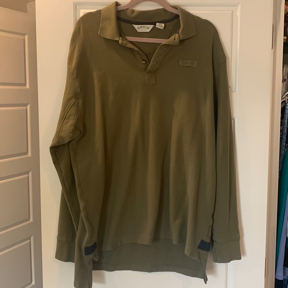 Orvis Green long sleeved polo